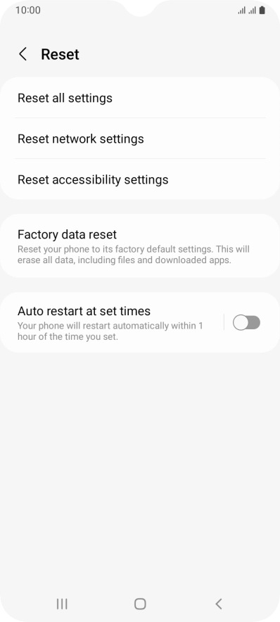 Press Factory data reset.