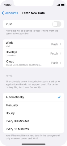 If you turn off the function, press the required setting.