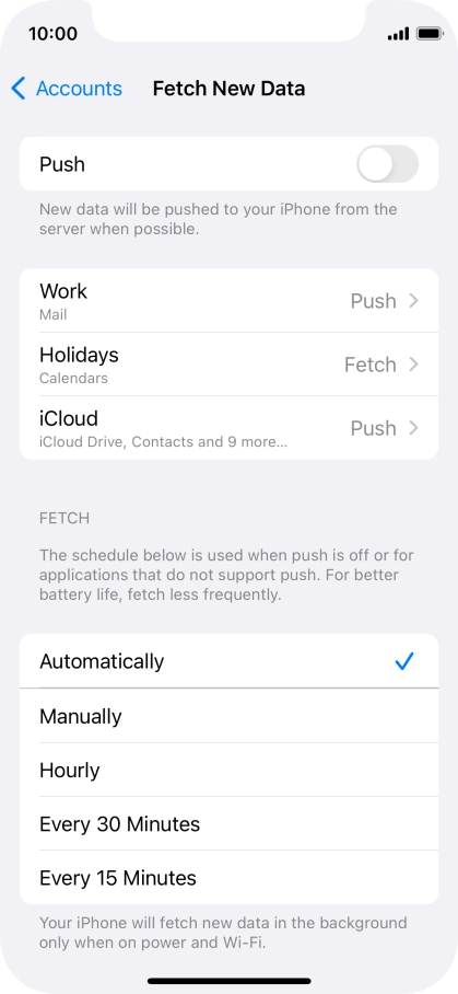 If you turn off the function, press the required setting.
