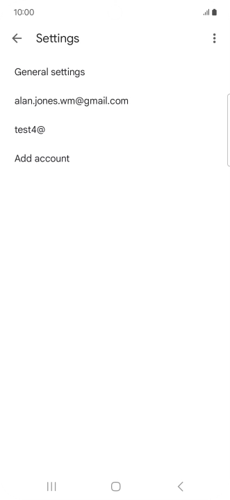 Press the required email account.