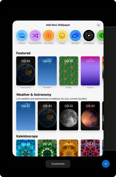 Press the required category and follow the instructions on the screen to select the required background image.