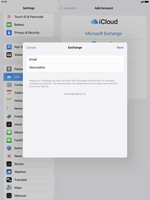 Press Description and key in the required name. Press Description and key in the required name.