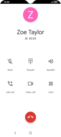 Press the end call icon.