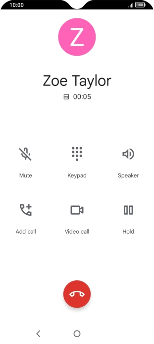 Press the end call icon.