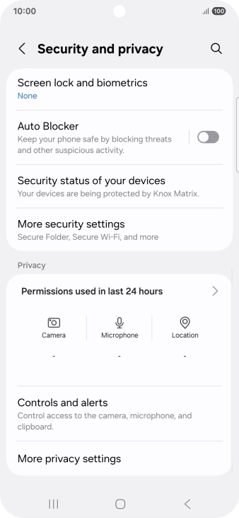 Press More security settings.