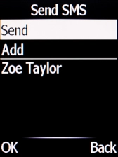Press the Navigation key when you've written your text message.