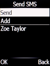 Press the Navigation key when you've written your text message.