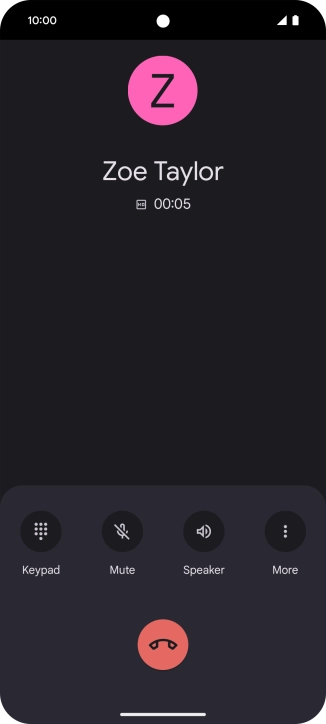 Press the end call icon.