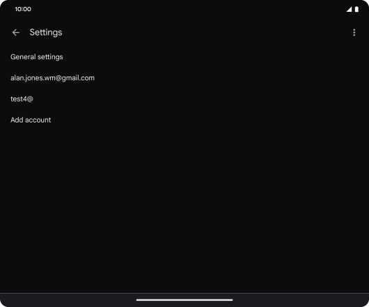 Press the required email account.