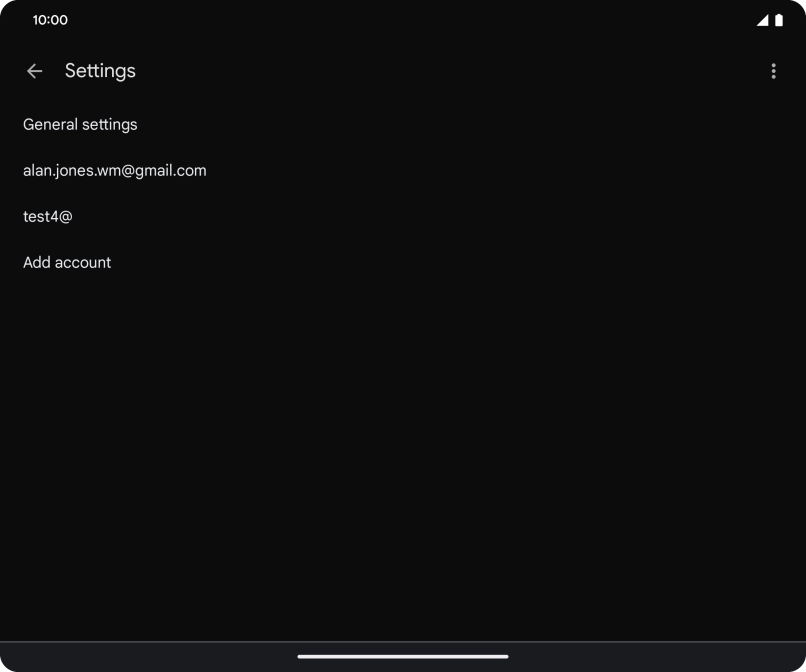 Press the required email account.
