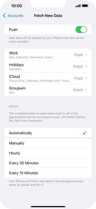 If you turn off the function, press the required setting.