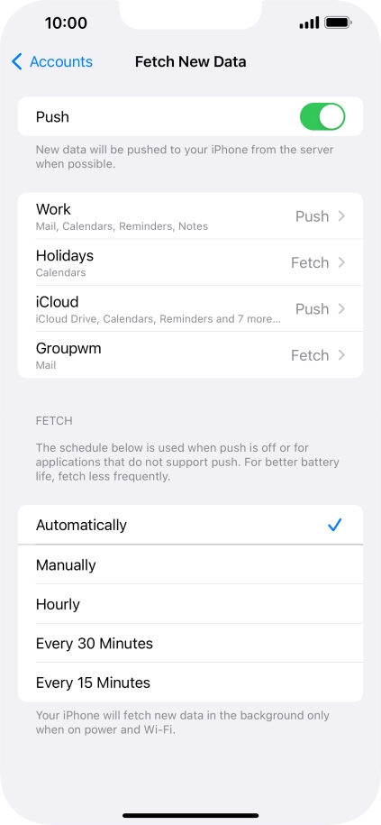 If you turn off the function, press the required setting.