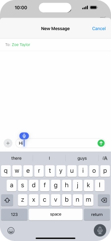 Press the microphone icon to end dictation.