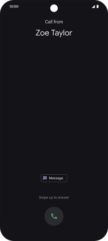 Press and drag the accept call icon upwards.