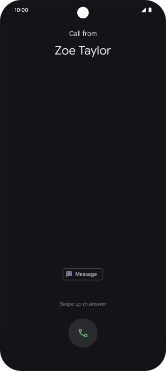 Press and drag the accept call icon upwards.