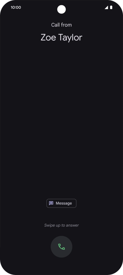 Press and drag the accept call icon upwards.