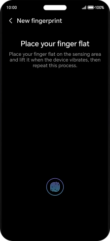 Follow the instructions on the screen to create the phone lock code using your fingerprint.