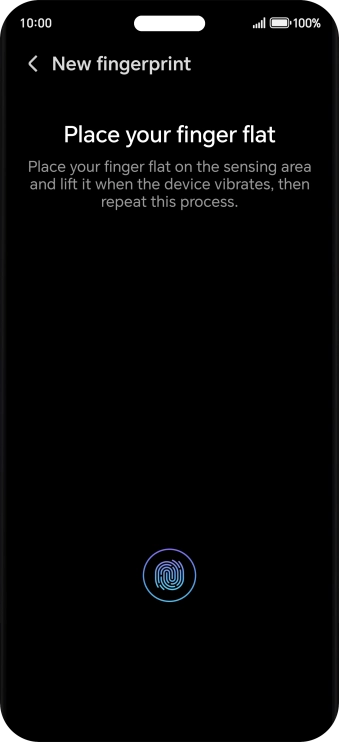 Follow the instructions on the screen to create the phone lock code using your fingerprint.
