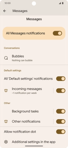 Press the indicator next to 