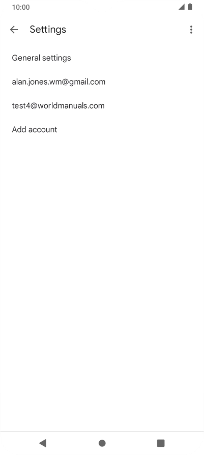 Press the required email account.