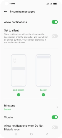 Press the indicator next to 