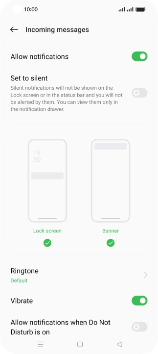 Press the indicator next to 