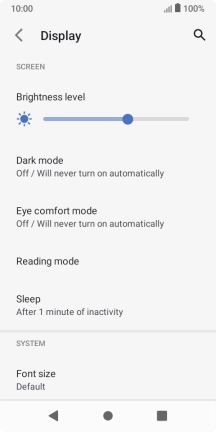 Drag the brightness indicator right or left to set brightness level manually.