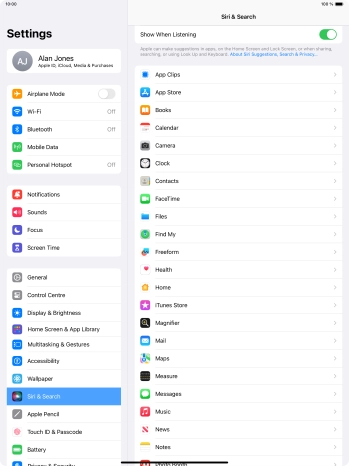 Press the required app.