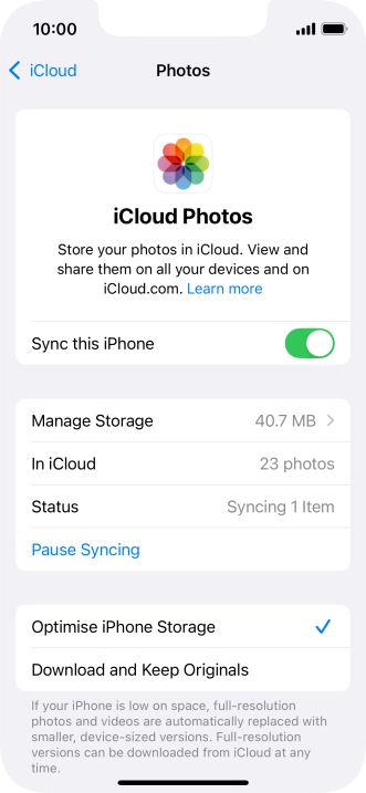 Press the indicator next to 