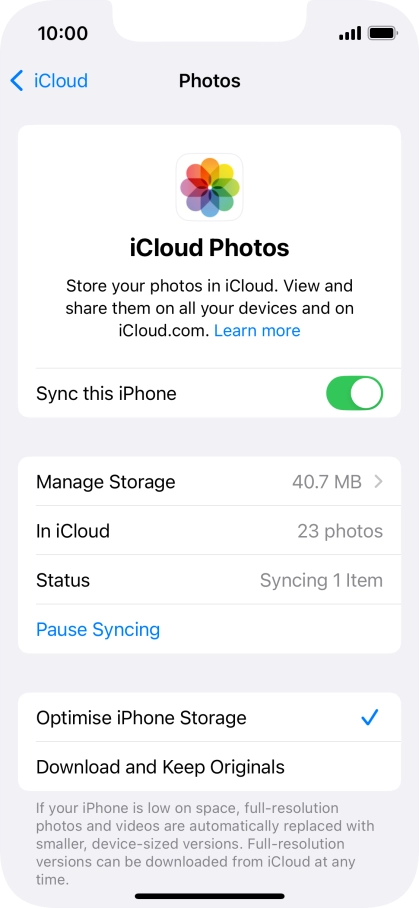 Press the indicator next to 