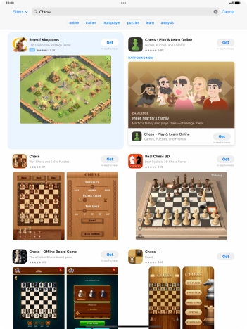 Press the required app. Press the required app.
