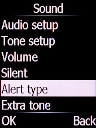 Select Alert type and press the Left selection key.