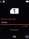 Key in a new four-digit PIN and press the Navigation key.