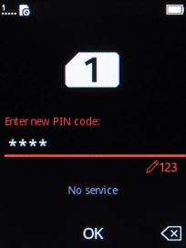 Key in a new four-digit PIN and press the Navigation key.