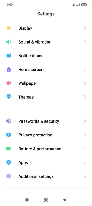 Press Passwords & security. Press Passwords & security.