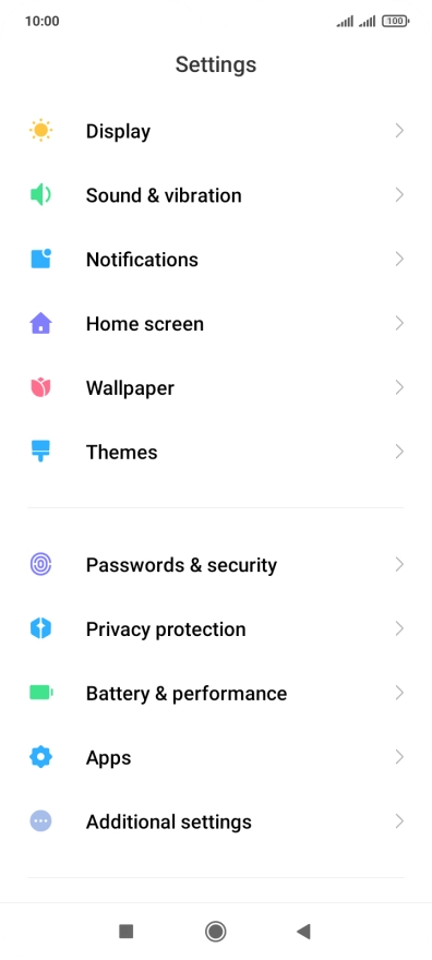Press Passwords & security. Press Passwords & security.
