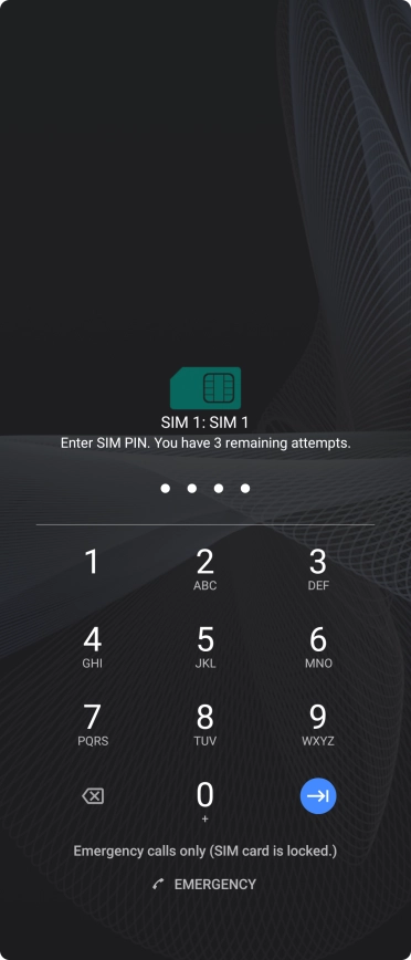 If you're asked to key in your PIN, do so and press arrow right.