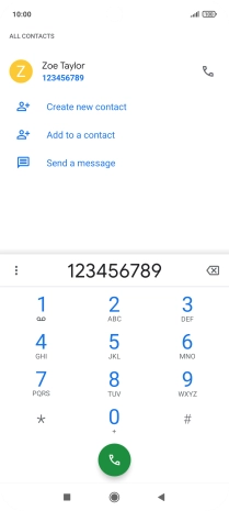 Key in the required number and press the call icon.