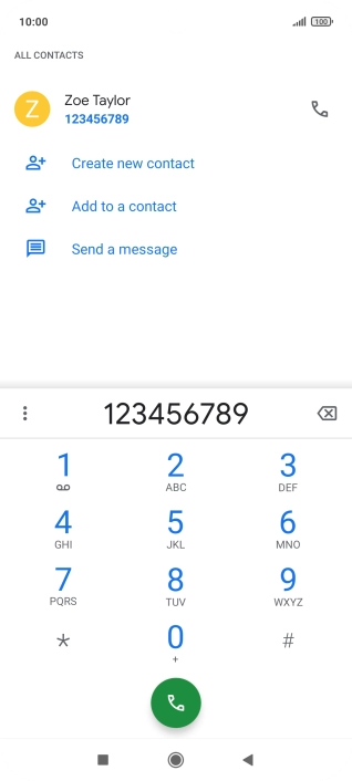 Key in the required number and press the call icon.