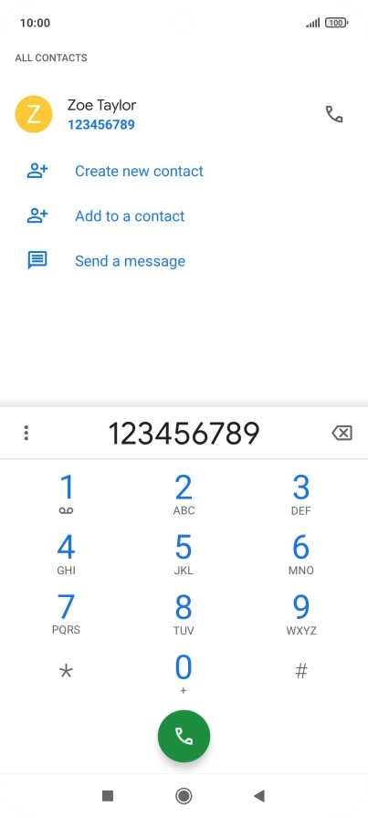 Key in the required number and press the call icon.