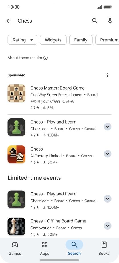 Press the required app.