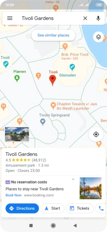 Press the destination at the bottom of the screen.