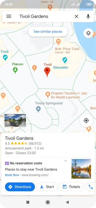 Press the destination at the bottom of the screen.