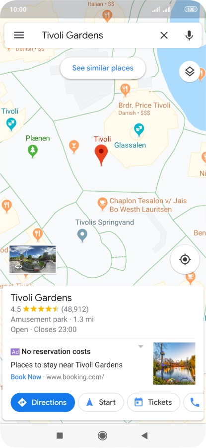 Press the destination at the bottom of the screen.