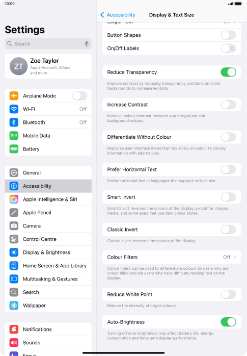 Press the indicator next to 