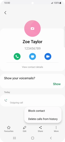 Press Block contact.