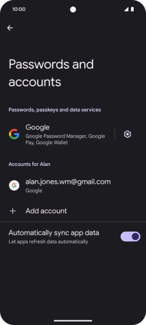 Press Add account. Press Add account.