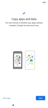 You can transfer the contents of another phone to your phone when it's activated for the first time and after a factory reset. When this screen is displayed, your phone is ready to transfer contents from another phone.
