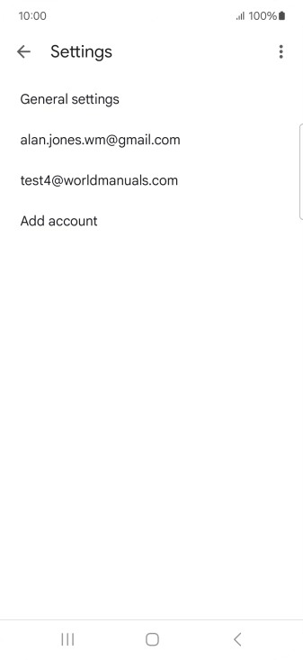 Press the required email account.