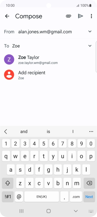 Press the required contact. Press the required contact.